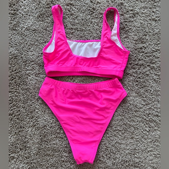Hot Pink High Rise Bikini - Picture 2 of 2